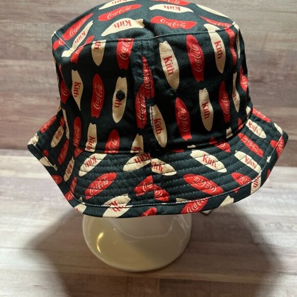 Kith x Coca-Cola Collaboration Bucket Hat Red & Black Pattern With Logo Design - Picture 4 of 11
